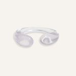 Clear open cuff bracelet with rounded ends, minimal resin design.