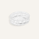 Clear resin bracelet with raised bubbles and a rounded form
