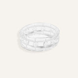 Clear resin bracelet with raised bubbles and a rounded form