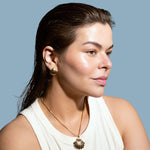 14k gold plated necklace with shiny seashell pendant on dainty chain, coastal-inspired beach jewelry for women, summer layering necklace gift idea