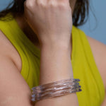 Transparent square acrylic bangle bracelet with minimalist design, modern resin accessory for women’s summer fashion