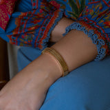 Gold Plated Chunky Mesh Bracelet by Loon Concept • Bold Cuff Bracelet • Statement Gold Jewelry • Textured Bangle • Wide Chain Look