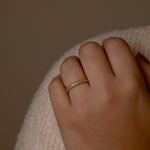 Minimalist chunky silver rings with zircon stone in three colors