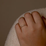 Minimalist chunky silver rings with zircon stone in three colors