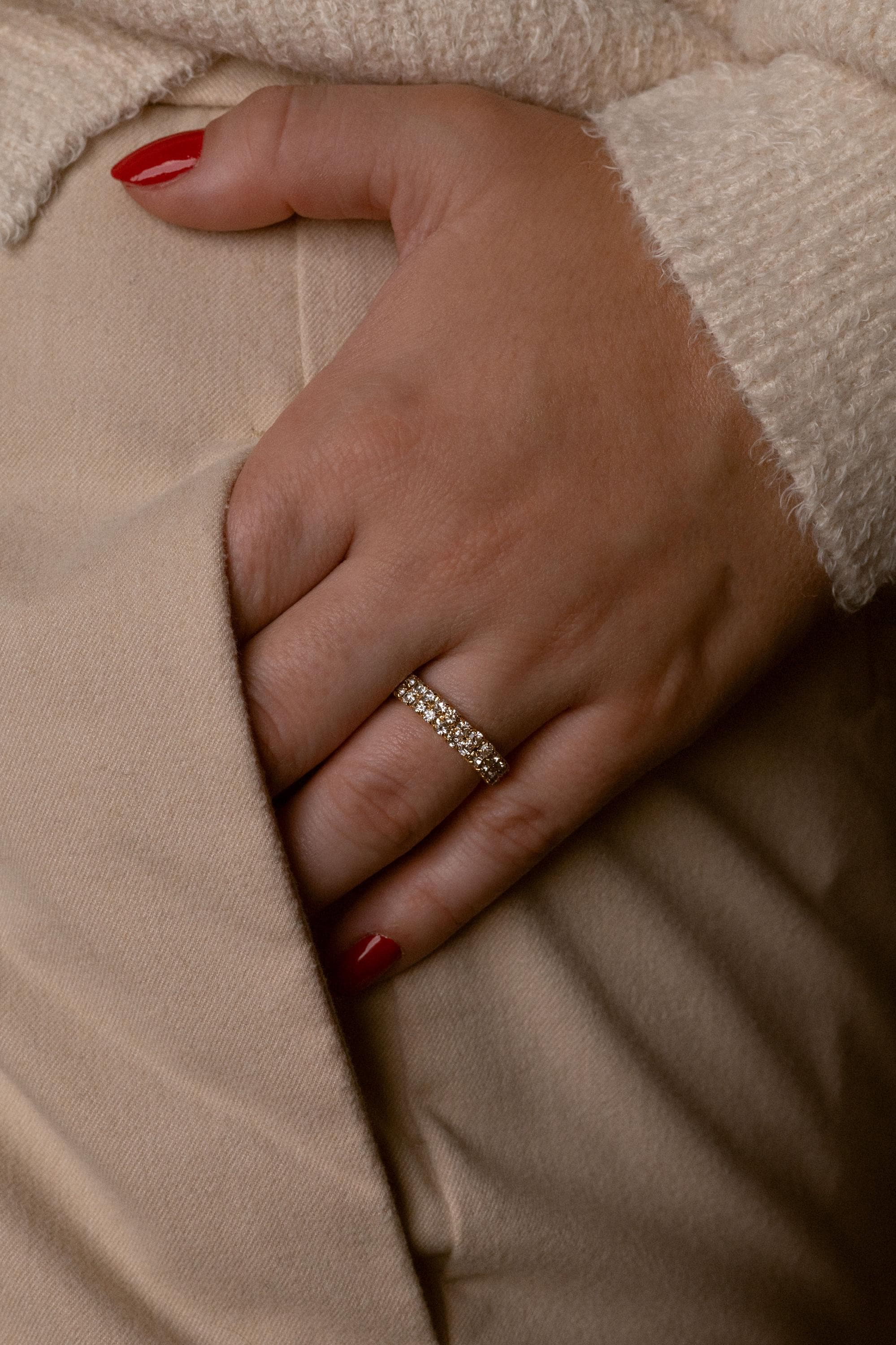 Close-up of a budget-friendly 14K gold ring