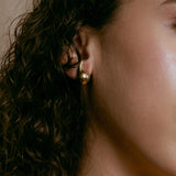 Teardrop Earrings gold plated – Chunky Dome Drop Earrings | Minimalist Statement Jewelry by Loon Concept