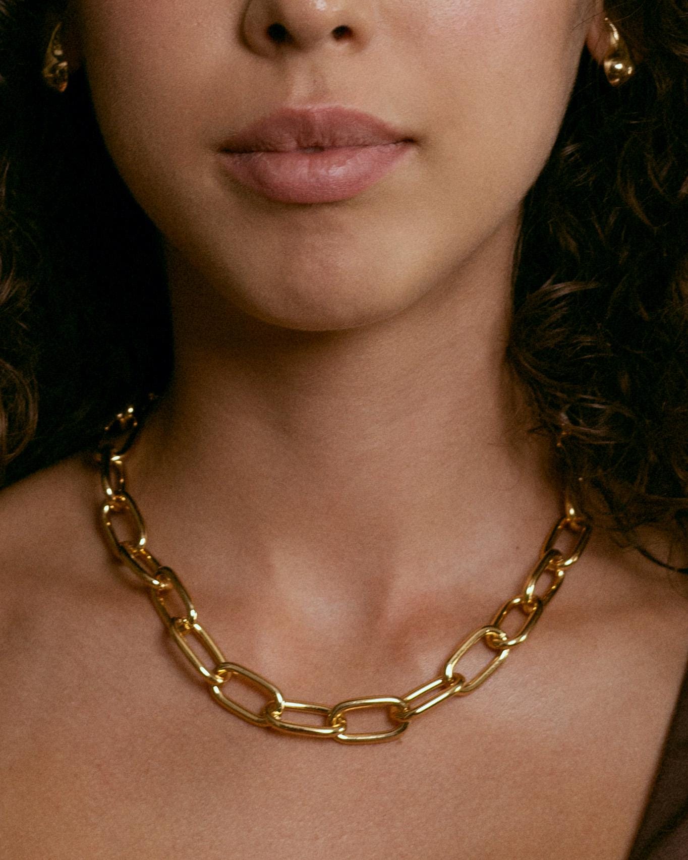 Chain Necklace gold filled – Chunky Paperclip Link Necklace | Modern Statement Chain by Loon Concept