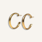 Double Hoop Earrings gold plated – Classic Chunky Hoops | Modern Everyday Jewelry by Loon Concept