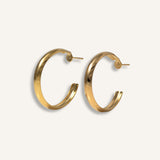 Double Hoop Earrings gold plated – Classic Chunky Hoops | Modern Everyday Jewelry by Loon Concept