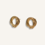 Knot Earrings gold plated – Textured Retro Studs | Vintage Inspired Statement Jewelry by Loon Concept