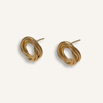 Knot Earrings gold plated – Textured Retro Studs | Vintage Inspired Statement Jewelry by Loon Concept