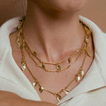 Leaf Charm Necklace gold plated – Layered Chain Necklace | Nature Inspired Jewelry by Loon Concept