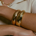 Chunky Cuff Bracelet gold plated – Bold Statement Bangle | Modern Minimalist Jewelry by Loon Concept