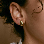 Teardrop Earrings gold plated – Chunky Dome Drop Earrings | Minimalist Statement Jewelry by Loon Concept