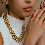 Teardrop Earrings gold plated – Chunky Dome Drop Earrings | Minimalist Statement Jewelry by Loon Concept