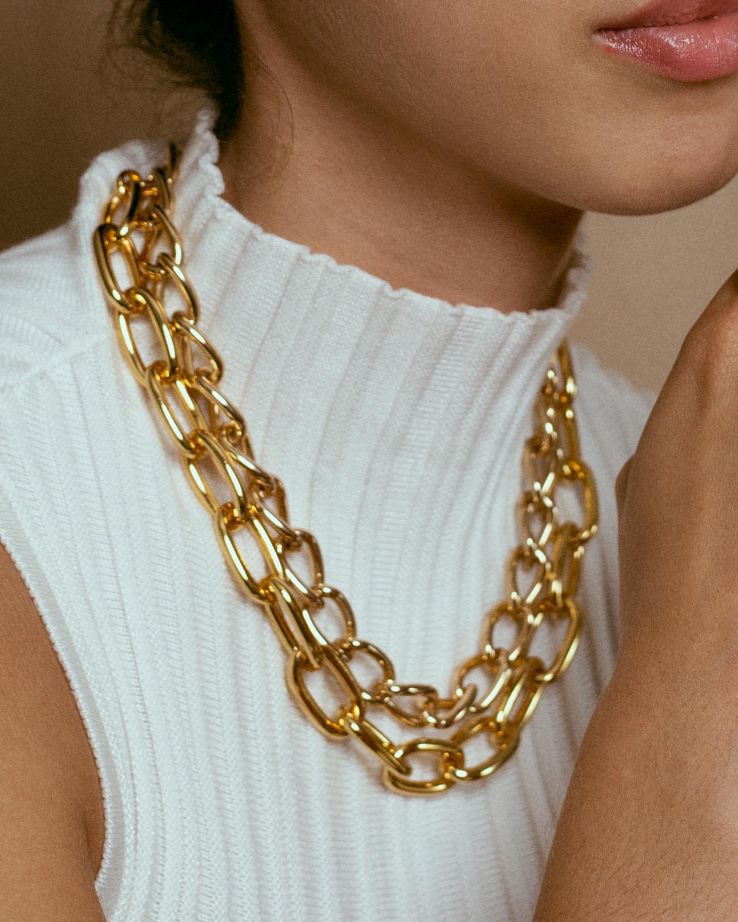 Chain Necklace gold filled – Chunky Paperclip Link Necklace | Modern Statement Chain by Loon Concept