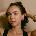 Chunky Dome Hoop Earrings rhodium plated – Bold Modern Silver Hoops | Statement Jewelry by Loon Concept