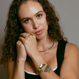 Sculptural Cuff Bracelet gold plated – Modern Statement Jewelry | Bold Minimalist Design by Loon Concept