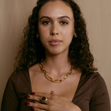 Teardrop Earrings gold plated – Chunky Dome Drop Earrings | Minimalist Statement Jewelry by Loon Concept