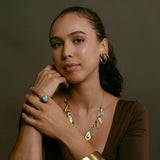 Gold Plated Cuff Bracelet – Wide Sculptural Bangle | Modern Minimalist Statement Jewelry by Loon Concept