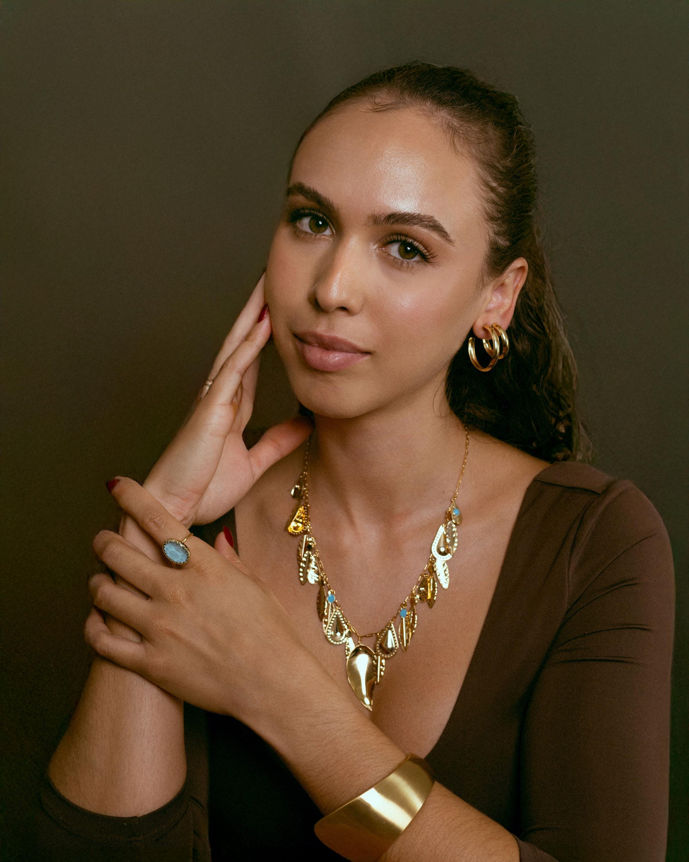 Double Hoop Earrings gold plated – Classic Chunky Hoops | Modern Everyday Jewelry by Loon Concept