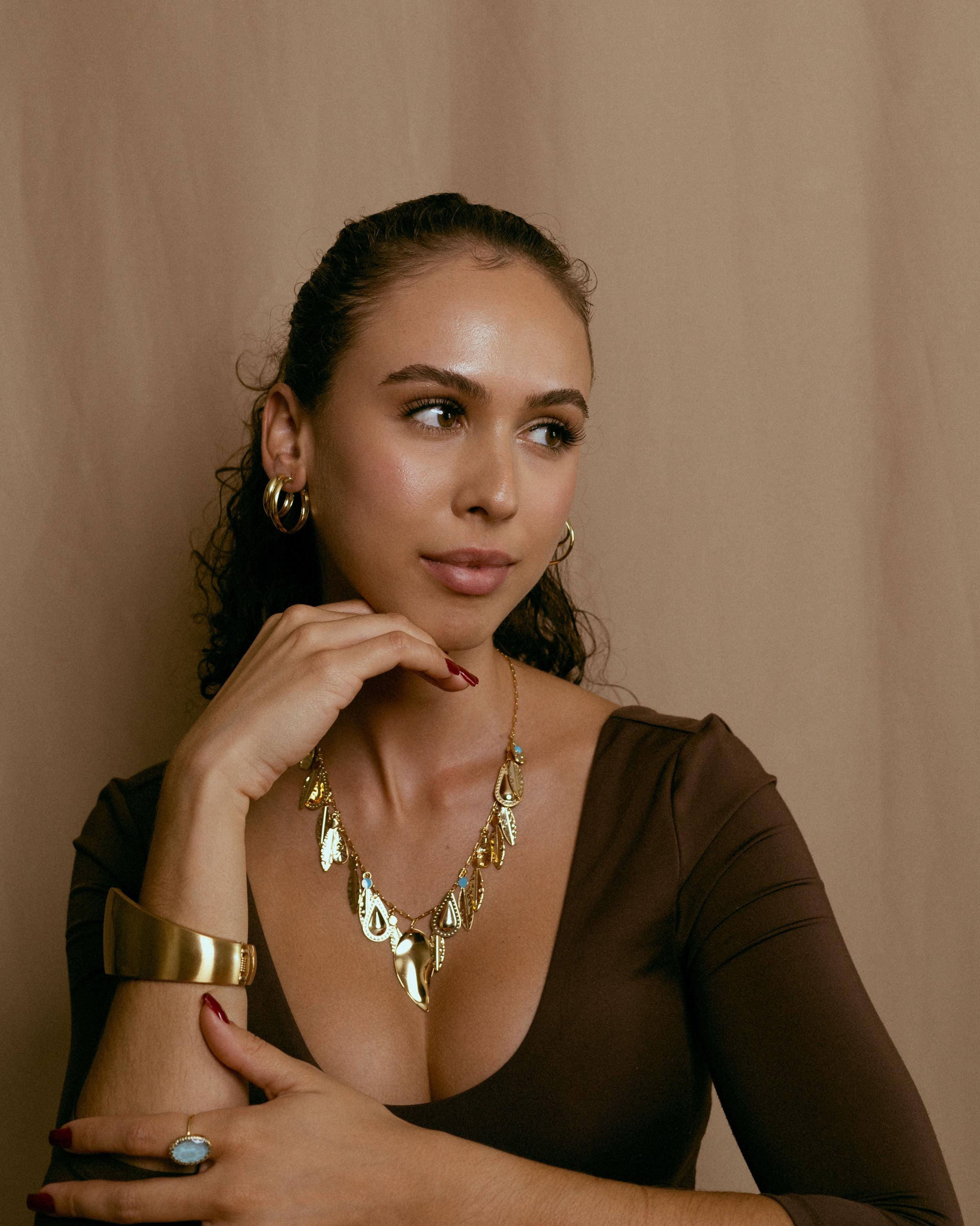 Double Hoop Earrings gold plated – Classic Chunky Hoops | Modern Everyday Jewelry by Loon Concept