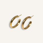 Double Hoop Earrings gold plated – Classic Chunky Hoops | Modern Everyday Jewelry by Loon Concept