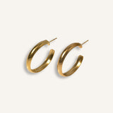 Double Hoop Earrings gold plated – Classic Chunky Hoops | Modern Everyday Jewelry by Loon Concept