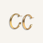 Double Hoop Earrings gold plated – Classic Chunky Hoops | Modern Everyday Jewelry by Loon Concept