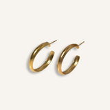 Double Hoop Earrings gold plated – Classic Chunky Hoops | Modern Everyday Jewelry by Loon Concept
