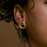 Knot Earrings gold plated – Textured Retro Studs | Vintage Inspired Statement Jewelry by Loon Concept