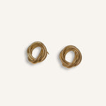 Knot Earrings gold plated – Textured Retro Studs | Vintage Inspired Statement Jewelry by Loon Concept