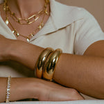 Chunky Cuff Bracelet gold plated – Bold Statement Bangle | Modern Minimalist Jewelry by Loon Concept