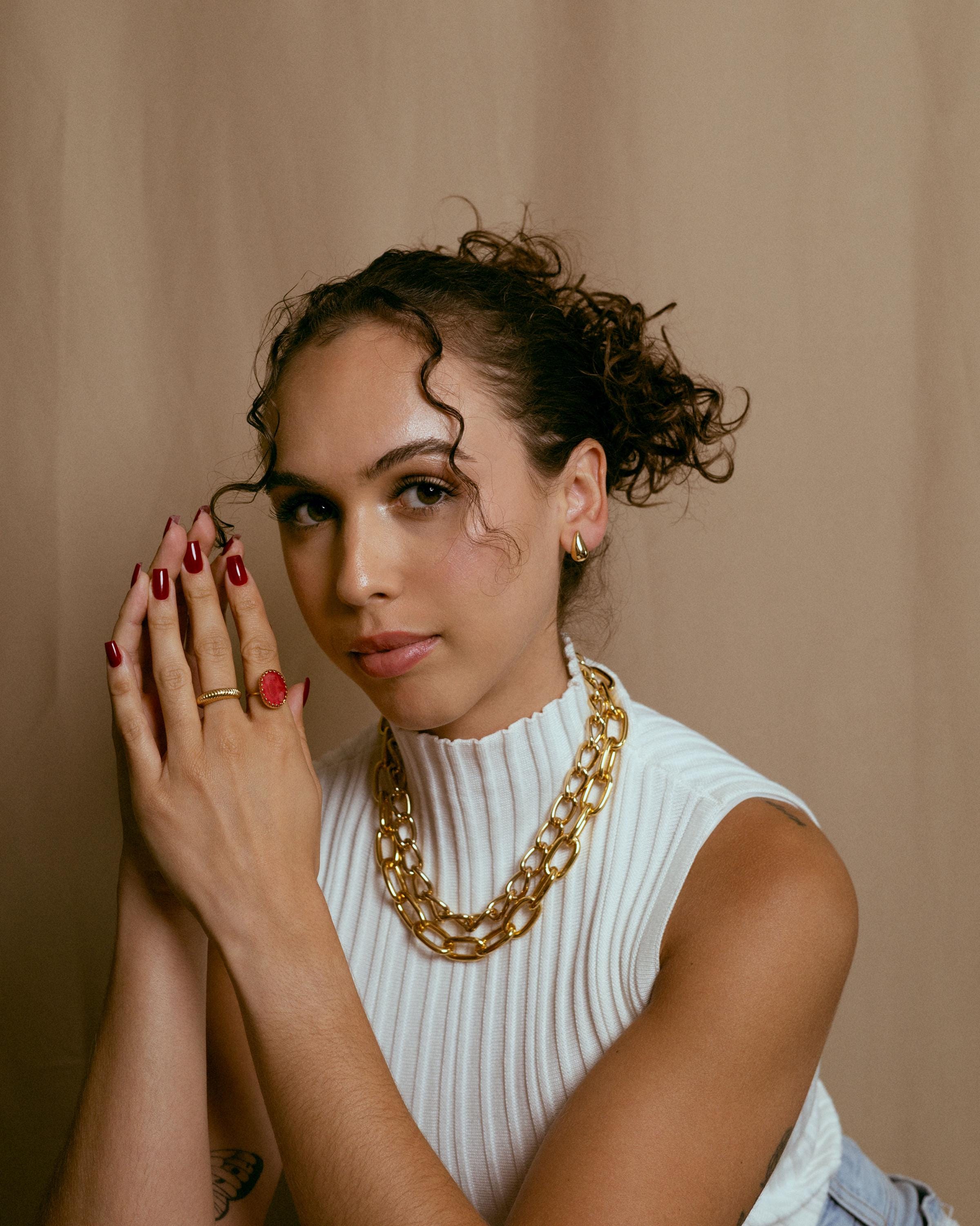 Teardrop Earrings gold plated – Chunky Dome Drop Earrings | Minimalist Statement Jewelry by Loon Concept