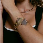 Sculptural Cuff Bracelet gold plated – Modern Statement Jewelry | Bold Minimalist Design by Loon Concept