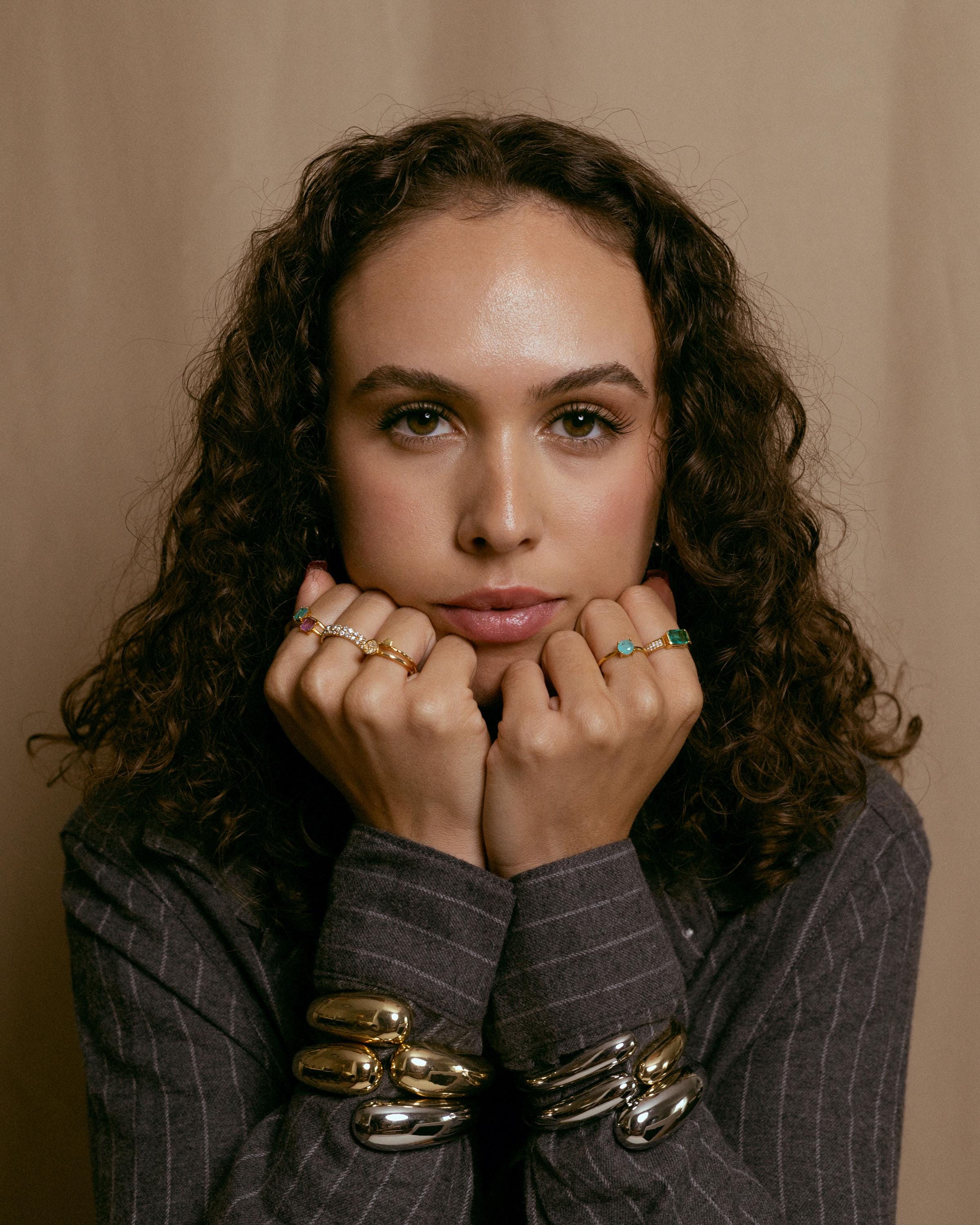 Chunky Dome Cuff Bracelet gold plated – Bold Sculptural Statement Jewelry | Modern Minimalist Bangle by Loon Concept