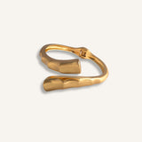 Cuff Bracelet gold plated – Sculptural Bamboo-Inspired Bangle | Bold Modern Statement Jewelry by Loon Concept