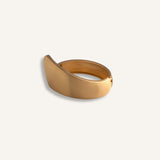 Gold Plated Cuff Bracelet – Wide Sculptural Bangle | Modern Minimalist Statement Jewelry by Loon Concept