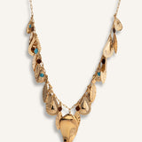 Statement Necklace gold plated – Leaf Charm Drop Necklace | Bold Boho Luxe Jewelry by Loon Concept