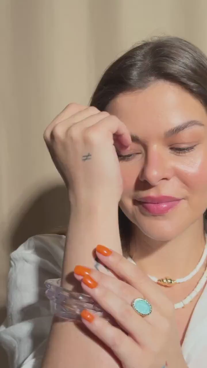 Clear Acrylic Square Bangle: Minimalist Transparent Resin Bracelet
