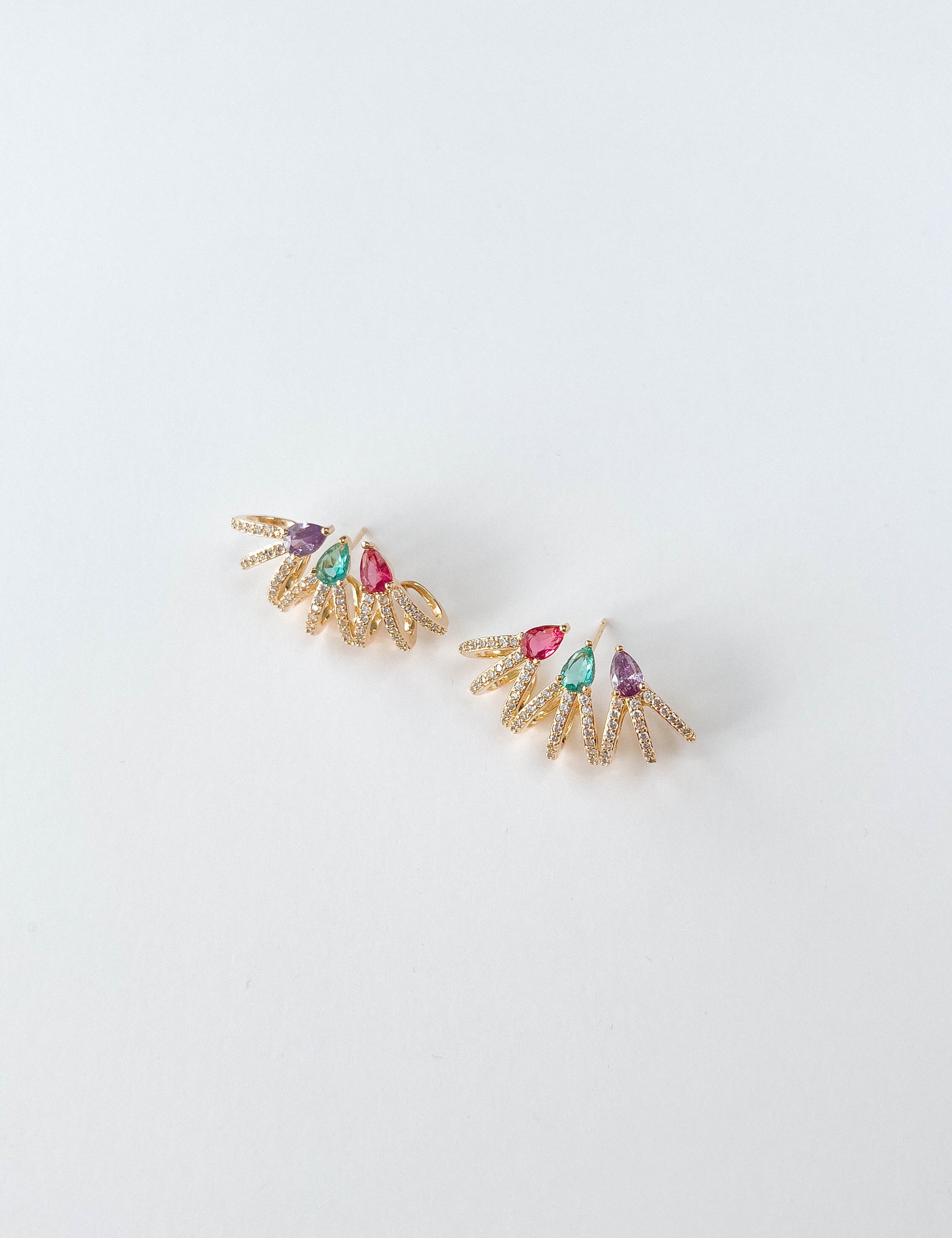 Rose earrings with gold hoop earring set and small dangle earrings, a timeless and chic accessory.