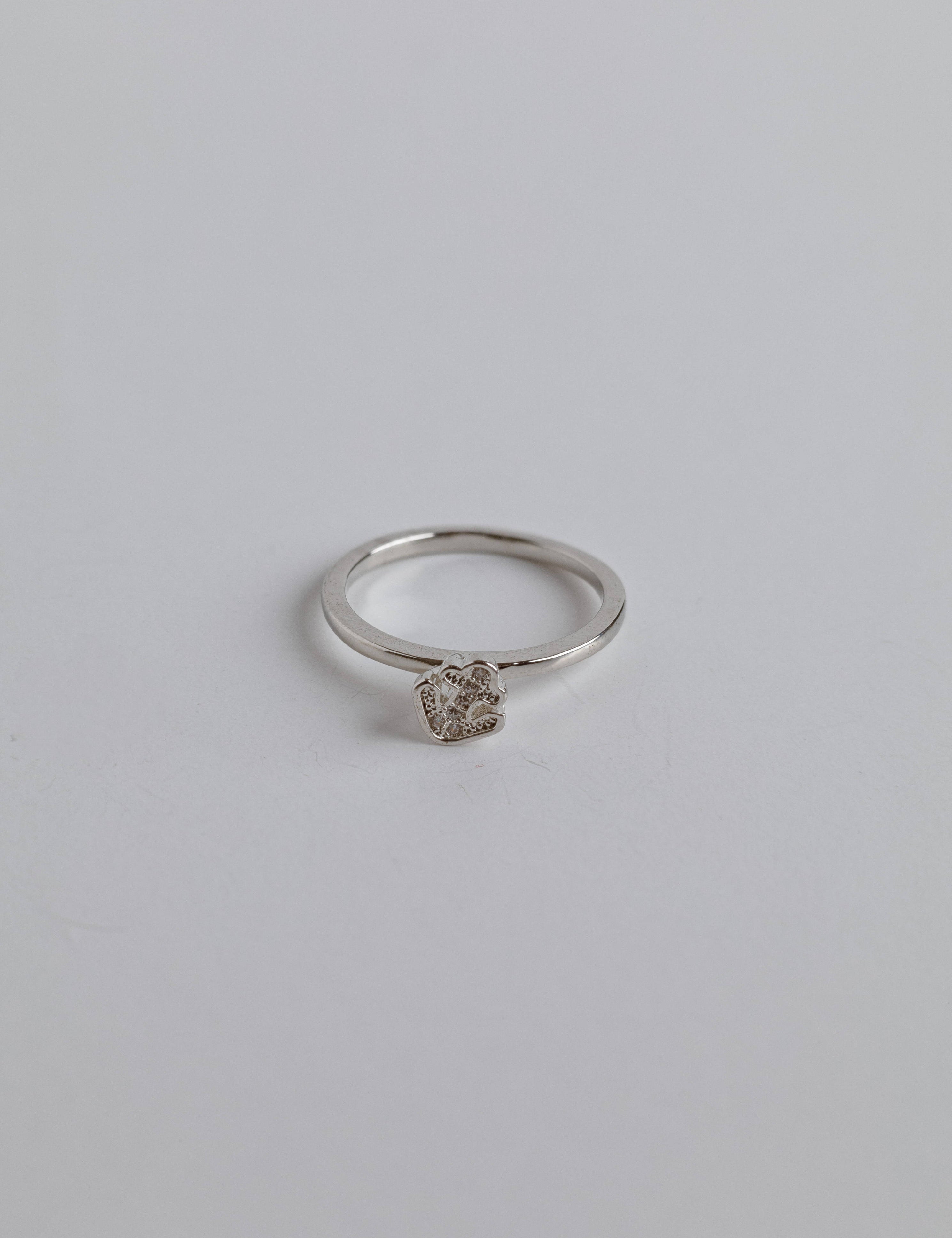 Loon Concept Gold Plated Zirconia Anchor Ring with Sparkling Stones, Everyday Statement Jewelry