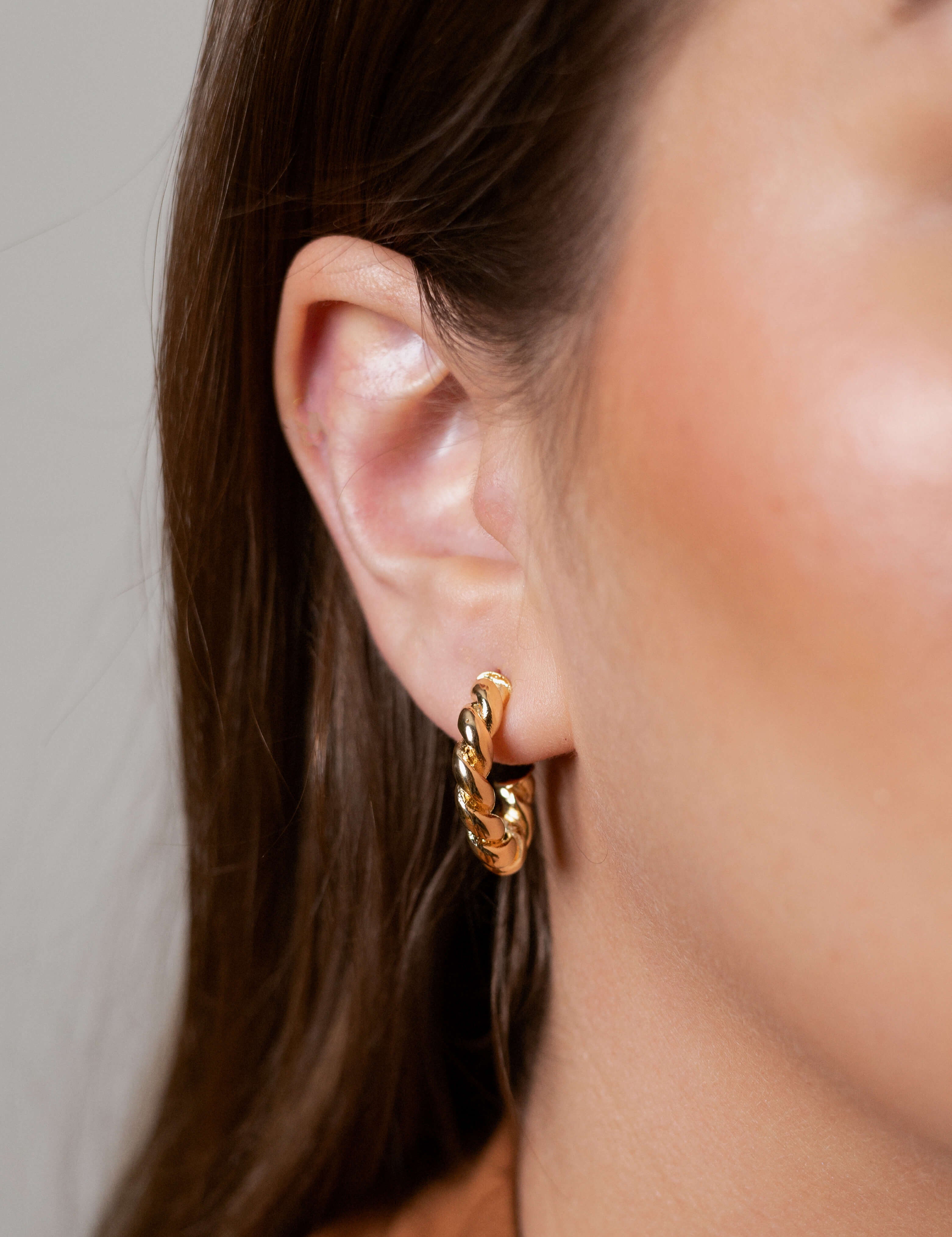 Addison earrings with gold hoop earring set and small dangle earrings, a timeless and chic accessory.