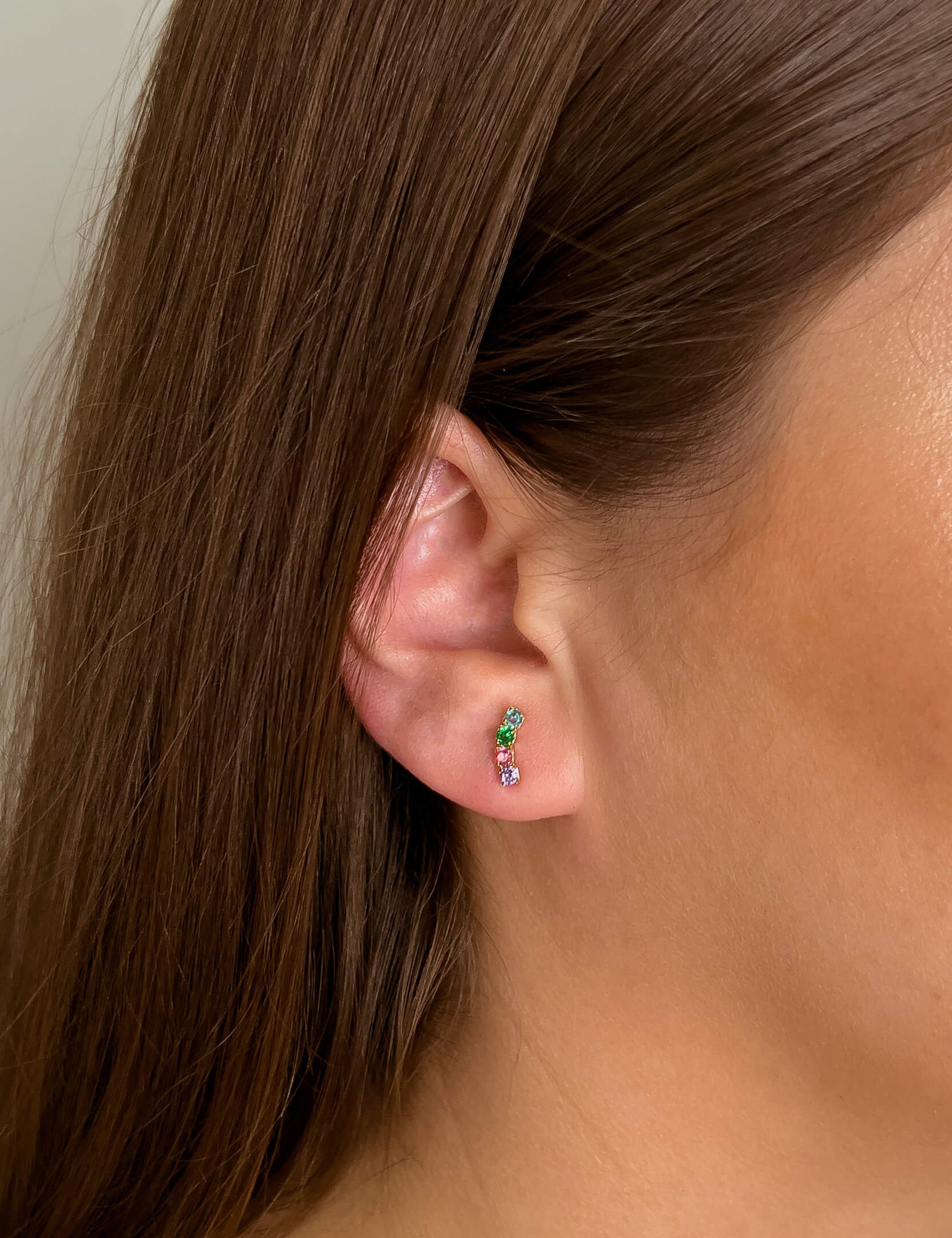Sofia earrings with gold hoop earring set and small dangle earrings, a timeless and chic accessory.