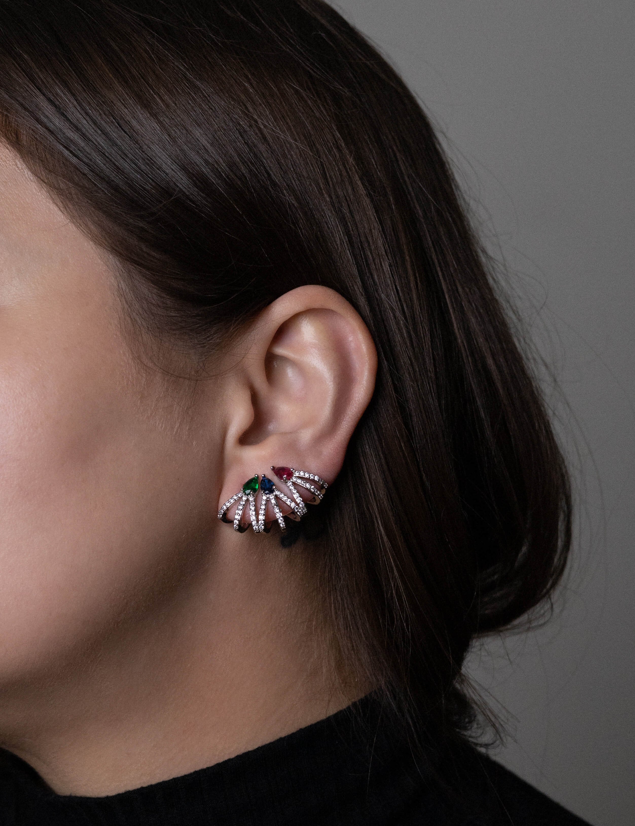 Rose earrings with gold hoop earring set and small dangle earrings, a timeless and chic accessory.