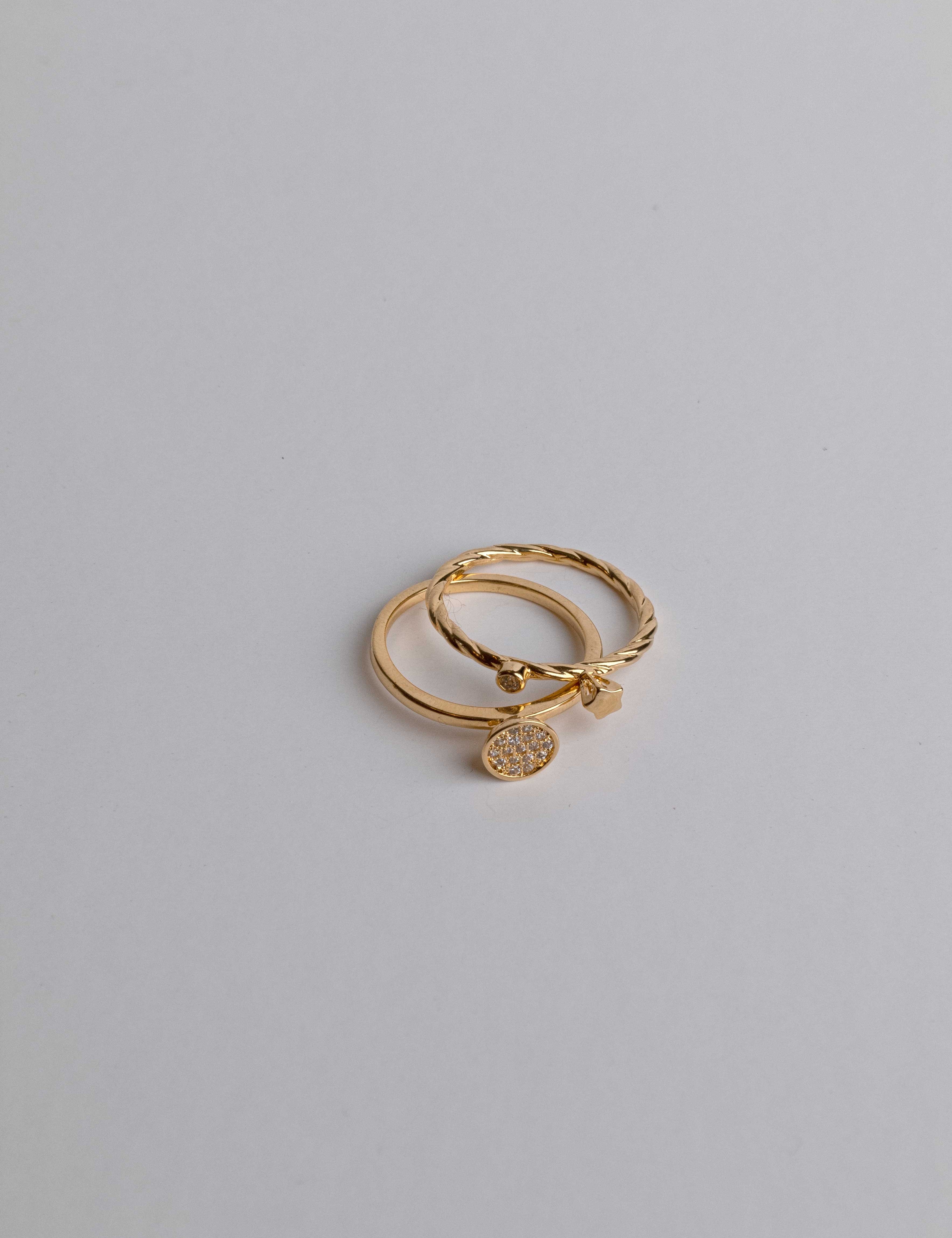 Loon Concept Dainty Zirconia Ring Bundle - Minimalist Collection with Delicate Design