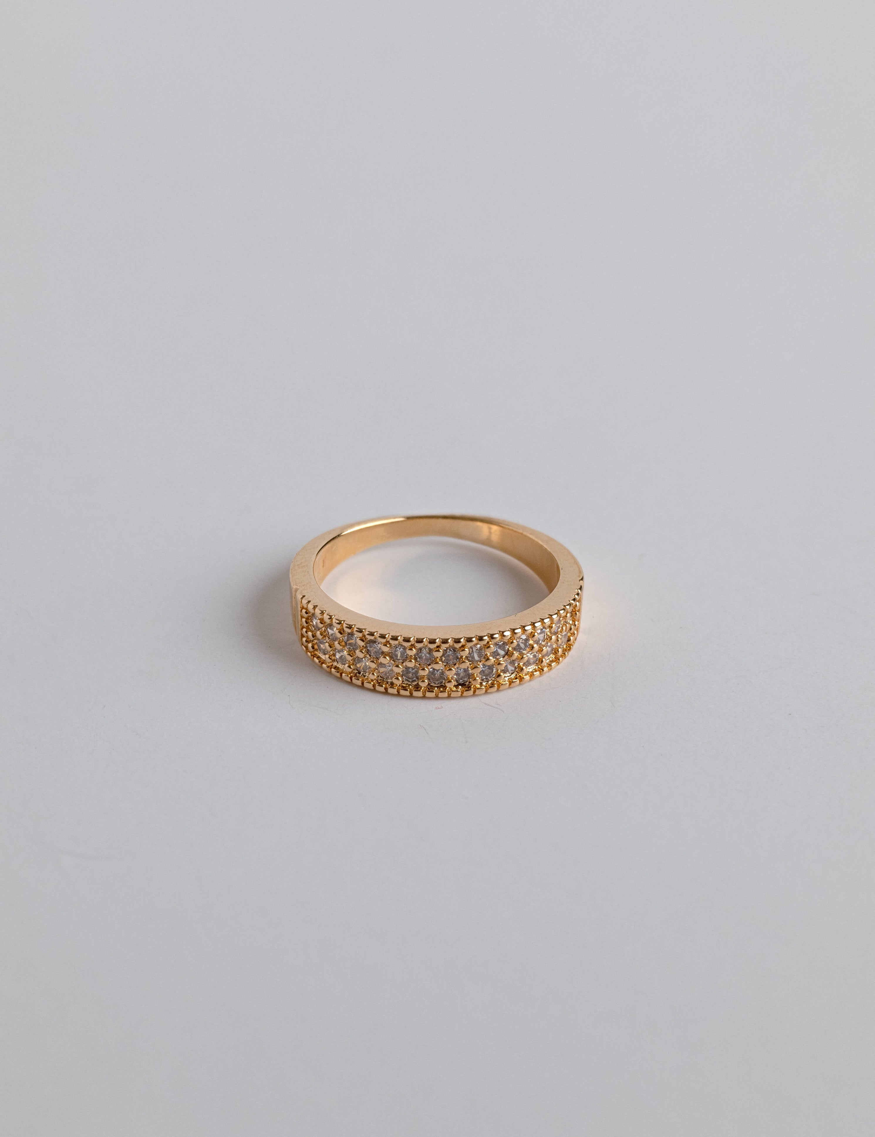 Loon Concept chunky gold ring with eye-catching zirconia accents