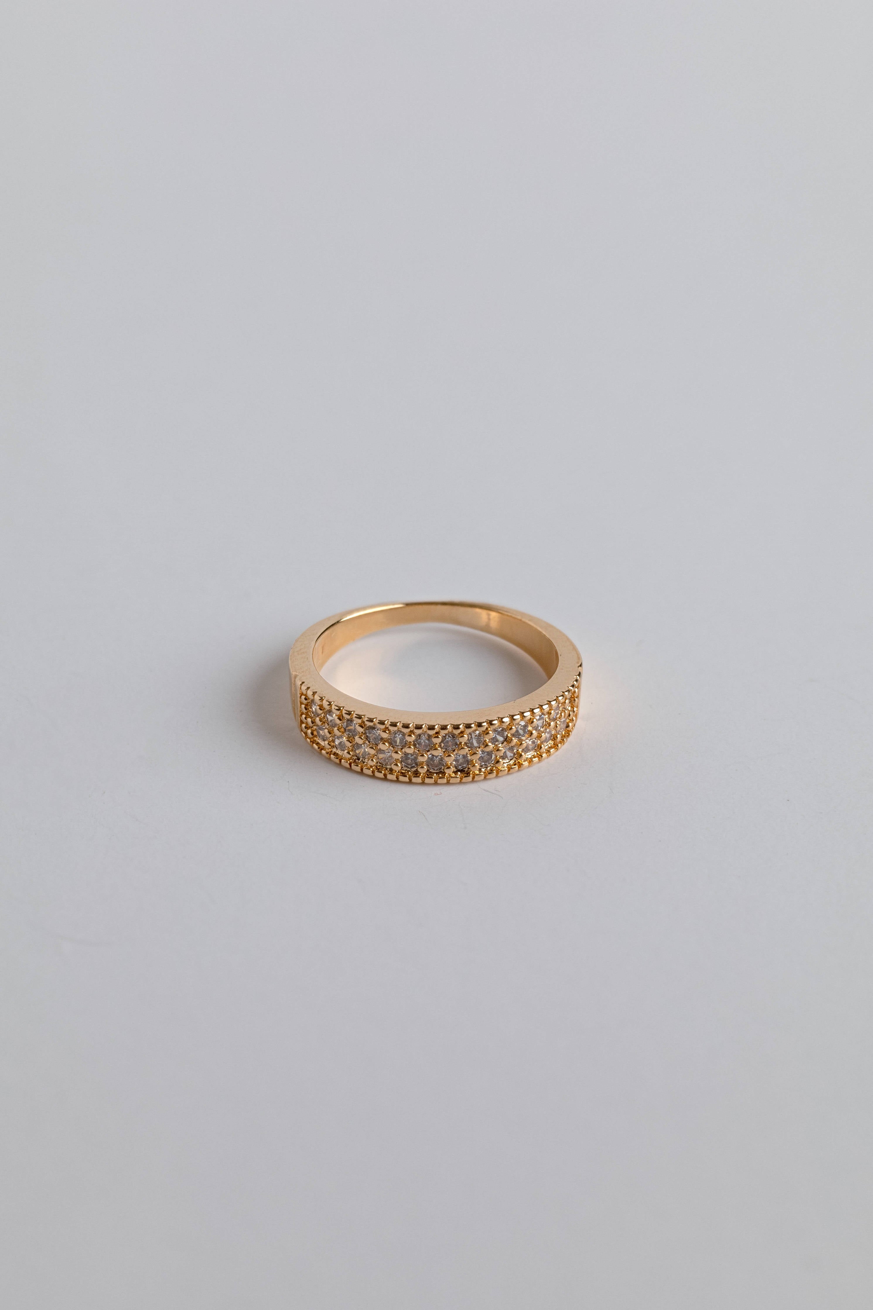 Loon Concept chunky gold ring with eye-catching zirconia accents