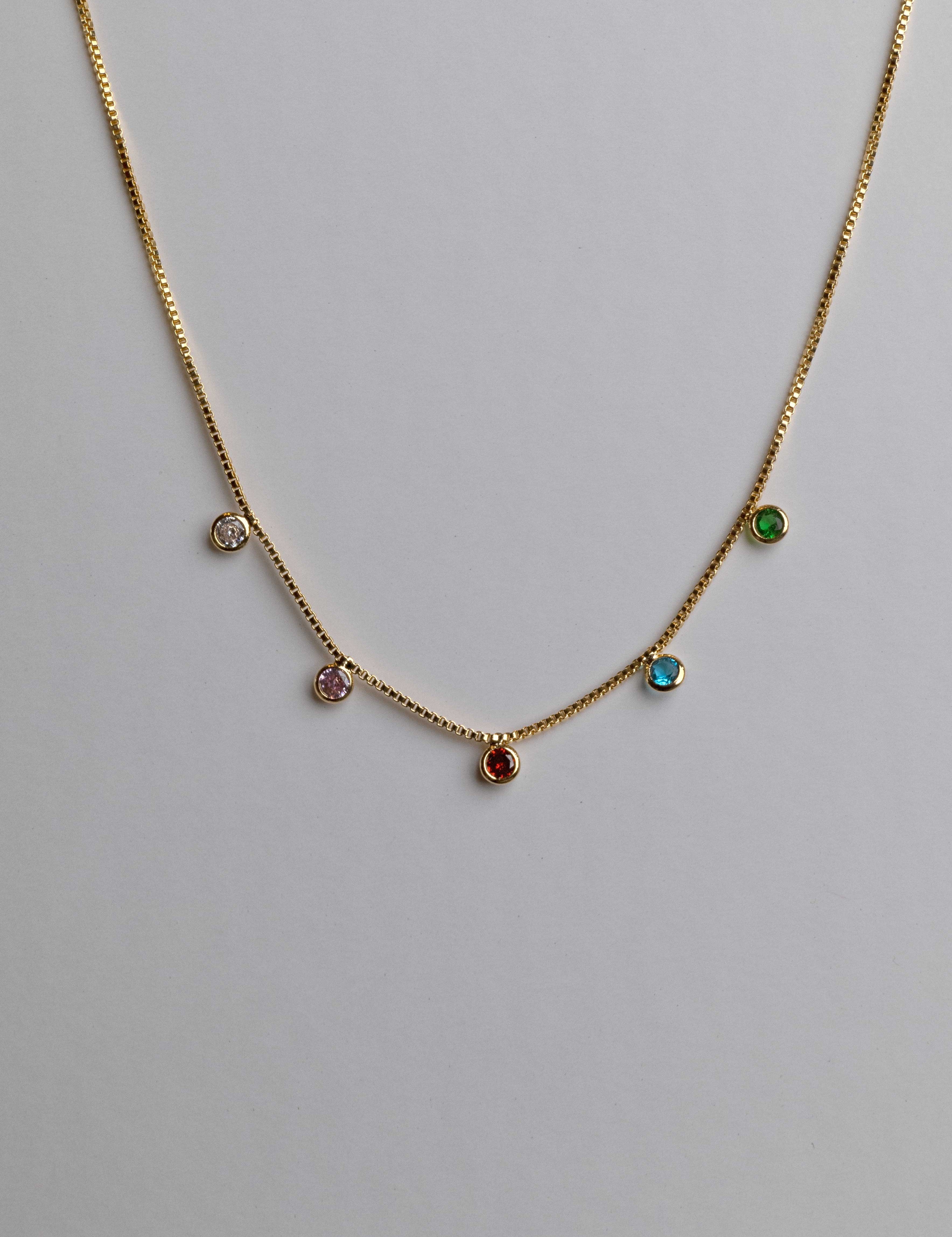  Elegant gold-dipped crystal pendant necklace featuring vibrant round crystals