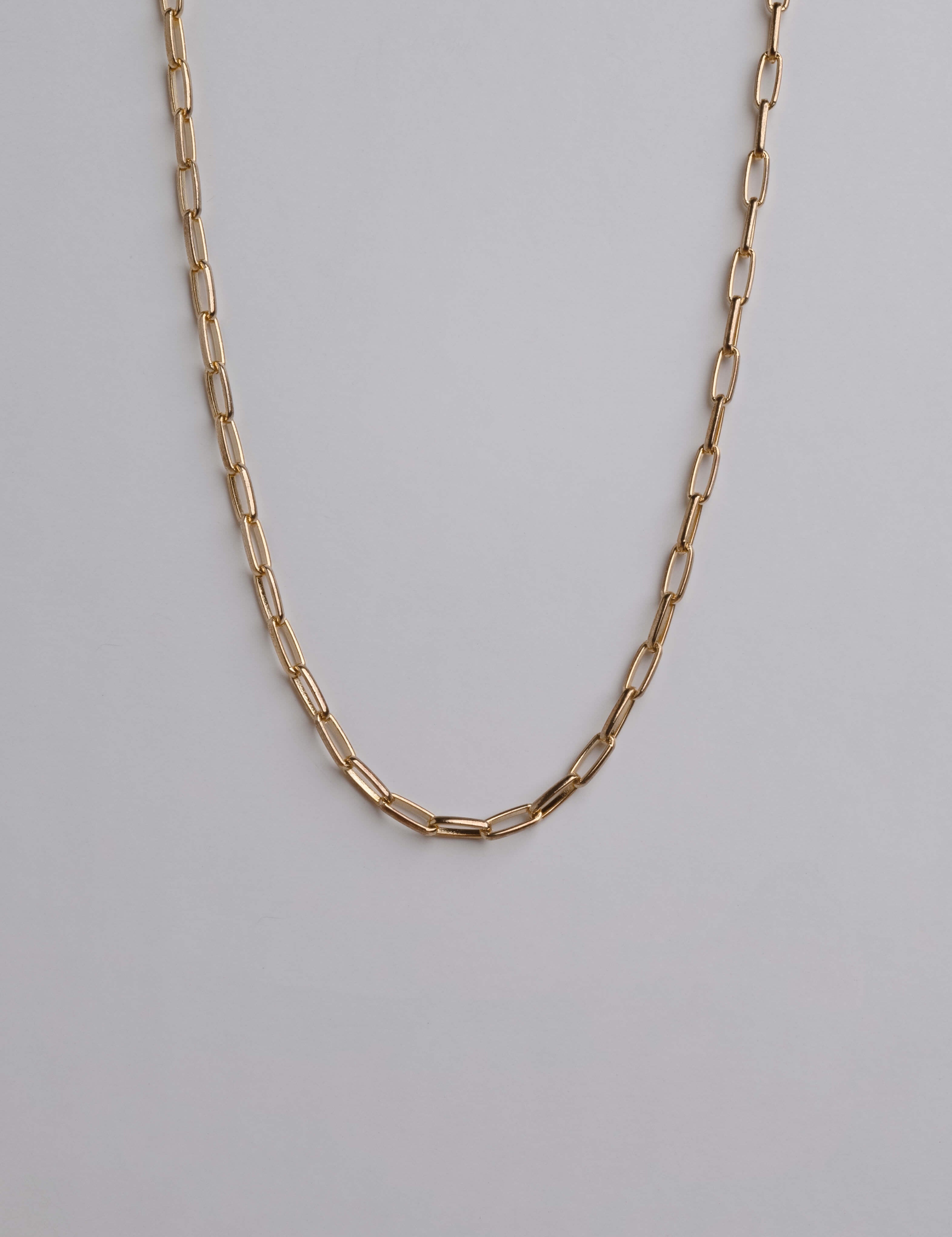 Gold chain link necklace, 18K gold plated, non-tarnishing and hypoallergenic, perfect for layering
